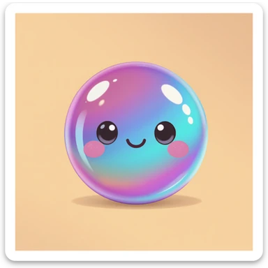 cute and shiny object with a gradient effect, no background sticker