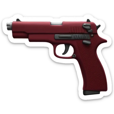 Dark red gun sticker