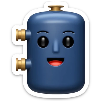 navy blue boiler emoji modern no face sticker