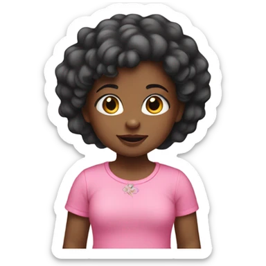 black girl toddler with pink top sticker