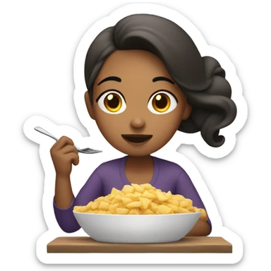Mujer comiendo  sticker
