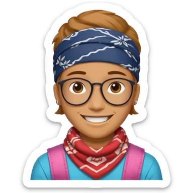 hipster bandana sticker