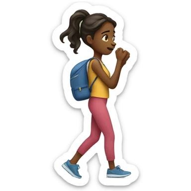 Girl tanking a walk motivated sticker