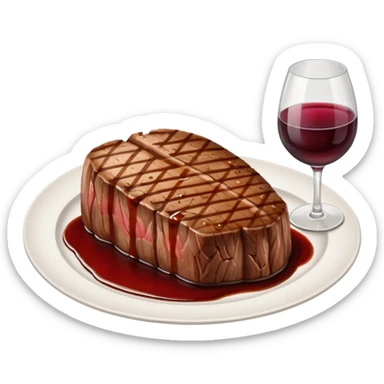 Steak on a plate sticker