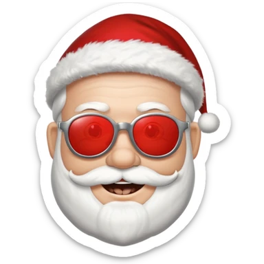 santa klaus with sunglasses with big smile sticker
