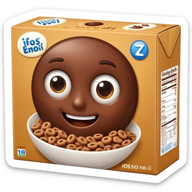 brown chocolate cereal box sticker