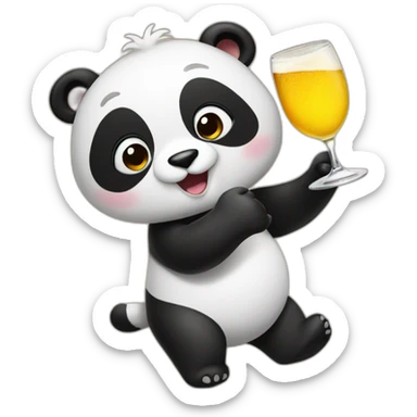 panda toasting sticker
