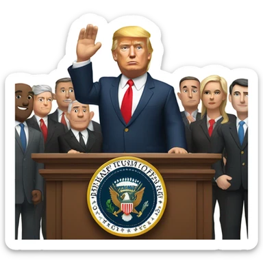 Donald trump on Inauguration Day sticker