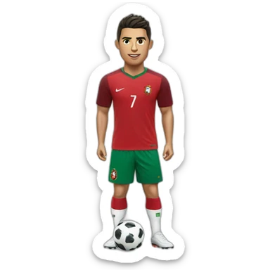Cristiano Ronaldo with portugal shirt sticker
