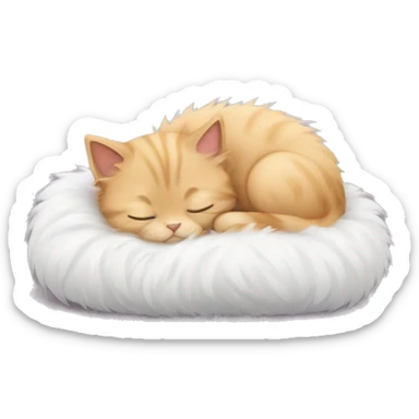 Fluffy kitten sleeping sticker
