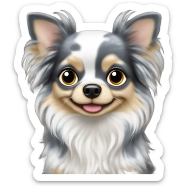Blue merle chihuahua long hair  sticker