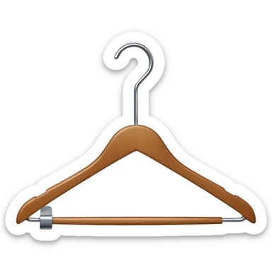 Wooden clothes hanger sticker
