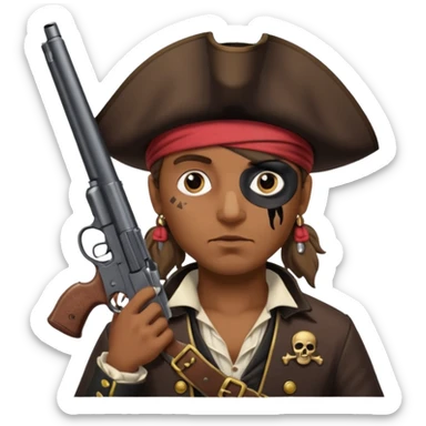 Pirates full  patch on left eye hoarding a gun sticker