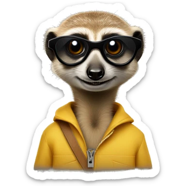 meerkat with spy glasses in his hand sticker