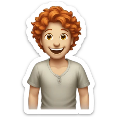 Redheaded rascal laughing sticker