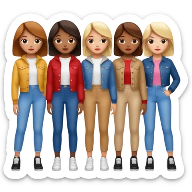 Girls in trendy outfits sticker