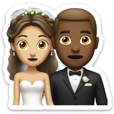 bride and groom worried sticker