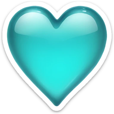 Glass Aqua heart sticker