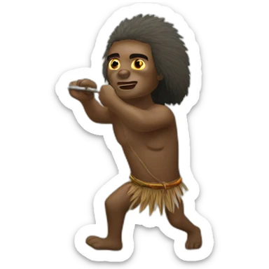 Aborigine hunting sticker