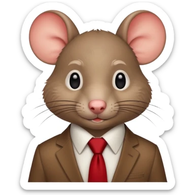 rat wearing  red tie sticker