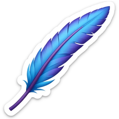 una pluma de ave morada con azul sticker
