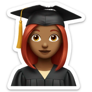 girl red hair with graduation cap sticker