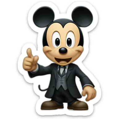 mickey mouse as an angry disney lawyer sticker