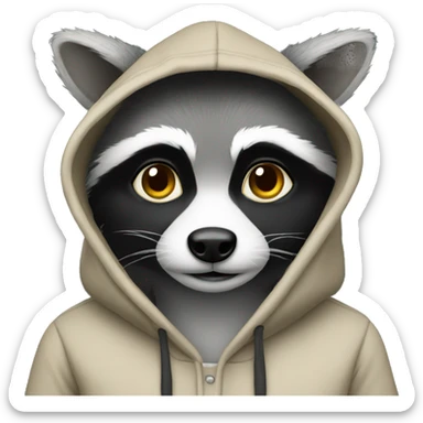 Raccon with hoodie number 2 sticker
