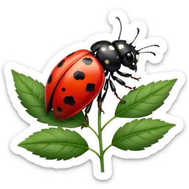 ladybird on flower sticker