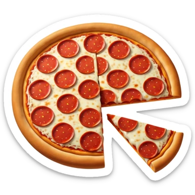 chibi style A pepperoni pizza with evenly sized pepperoni slices, no face, cute, sticker sticker