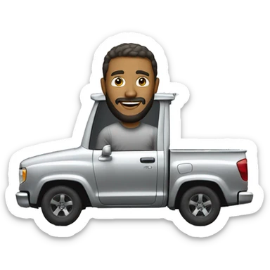 Guy with beard in a silver tacoma truck sticker