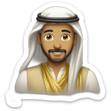 saudi man with golden scarf sticker