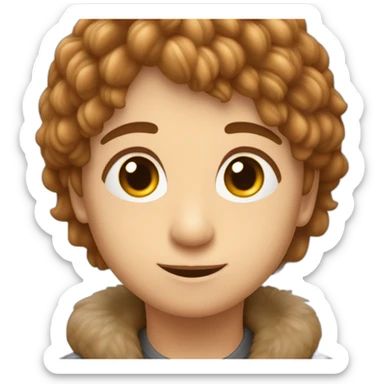 Kleiner Junge mit braunen Haaren und braunen Augen und eine Schildkröte aus plüsch sticker