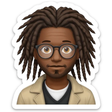 Black m’en with glass and locks the hairstyle sticker