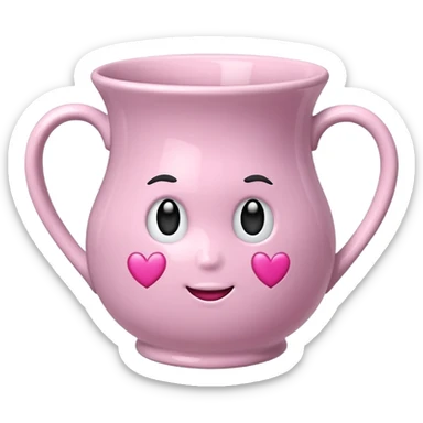 vaso branco com laço rosa sem flores sticker