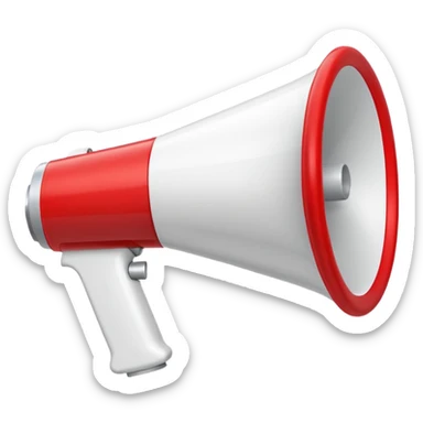 megaphone white & red sticker