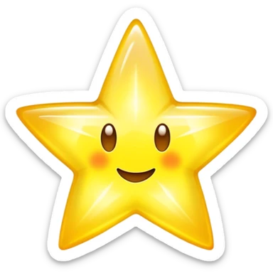 A dynamic cartoon star with motion blur and a glowing aura, giving the impression of fast movement or leveling up. The design is fun and energetic sticker