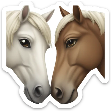 Two Horses kiss sticker