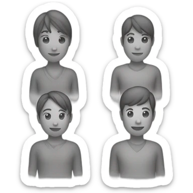 group friends males females icon colorless sticker