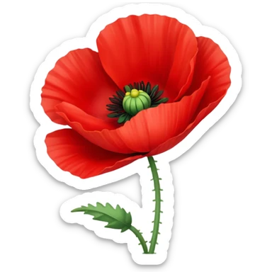 poppy flower sticker