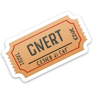 clear concert ticket sticker