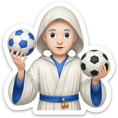 create white wizard with blue football ball sticker