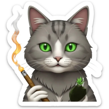 Un gato fumando un porro sticker