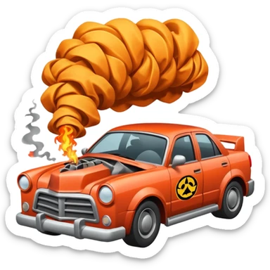 a car crashing sticker