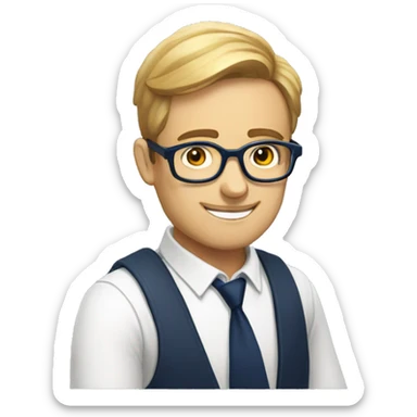 A man with specs white shirt and  navy blue tie reading a  book called New Human Revolution  sticker