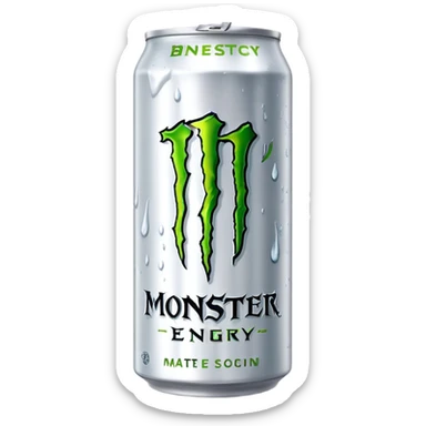 White Monster energy drink sticker