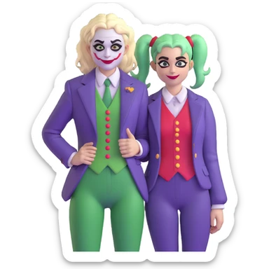 the Joker and Harley Quinn together sticker
