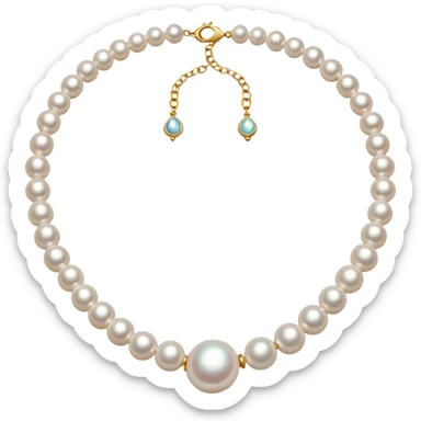 fancy pearl necklace sticker
