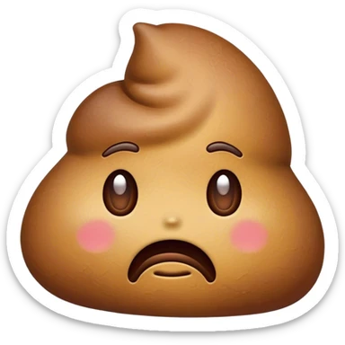 The original poop emoji but with a sad face sticker