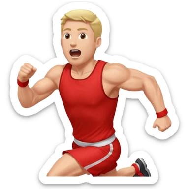 A man is running and shouting, calling for more people to follow him. sticker